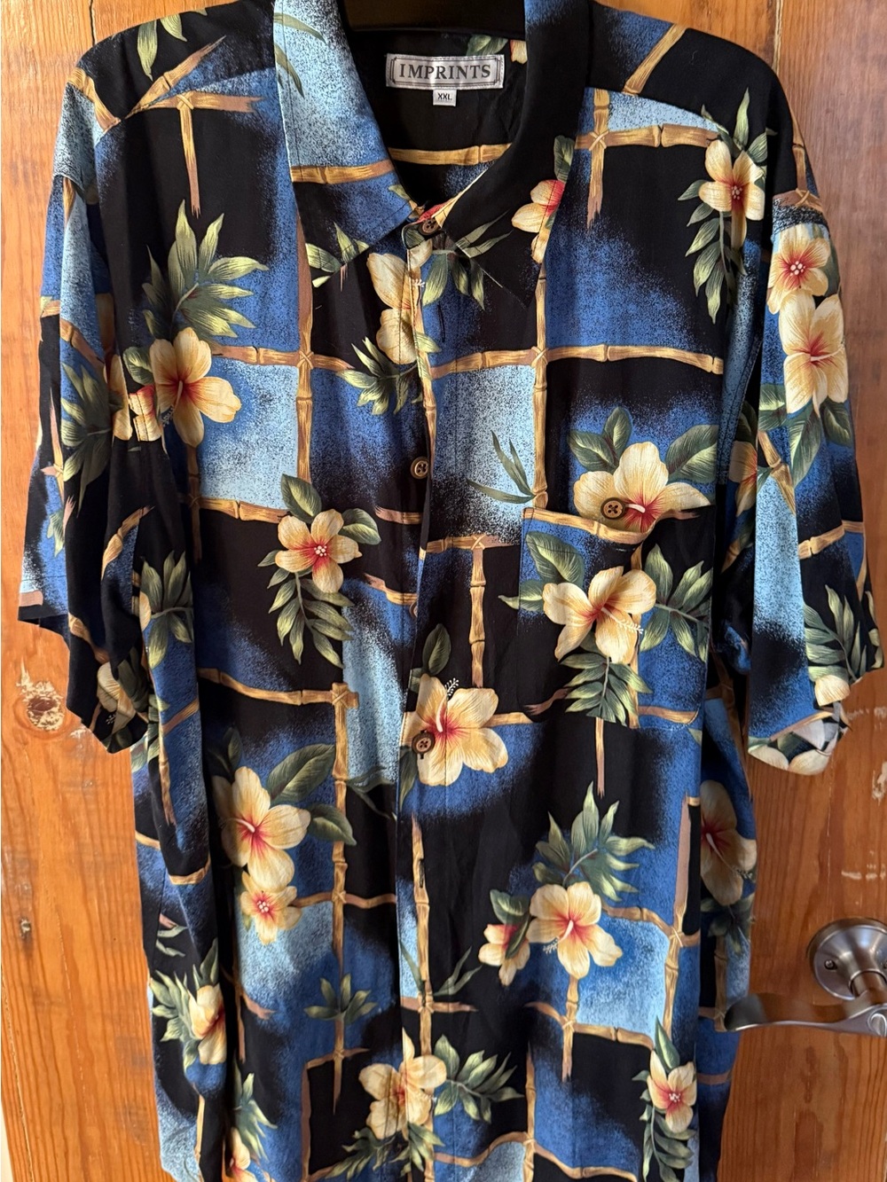 Imprints Black Hawaiian Floral Button-Up Shirt